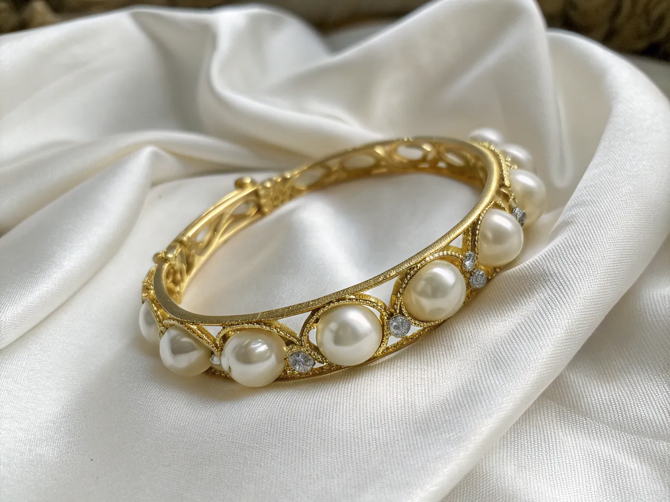 Guldarmbånd med perler Guldarmbånd med perler